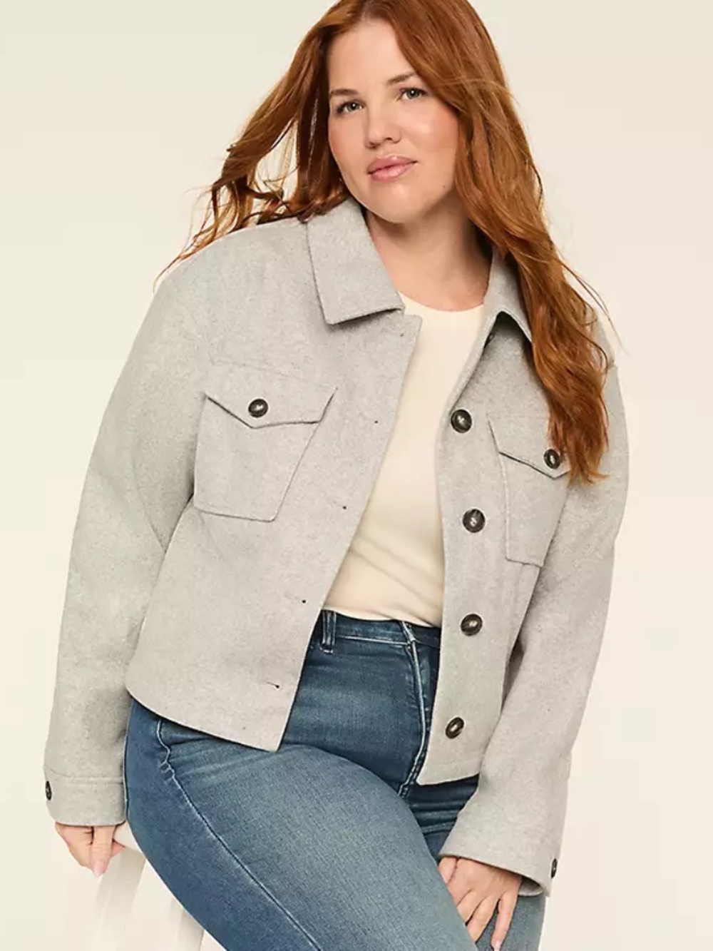Lane Bryant Faux Wool Short Coat Size 22/24